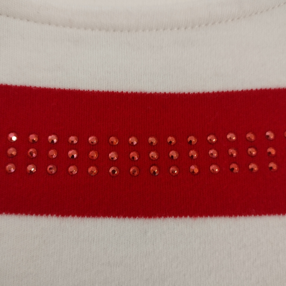 CJ Banks 1X Red White Striped Dazzled Nautical Boat neck 3/4 Sleeve Knit - Picture 9 of 11